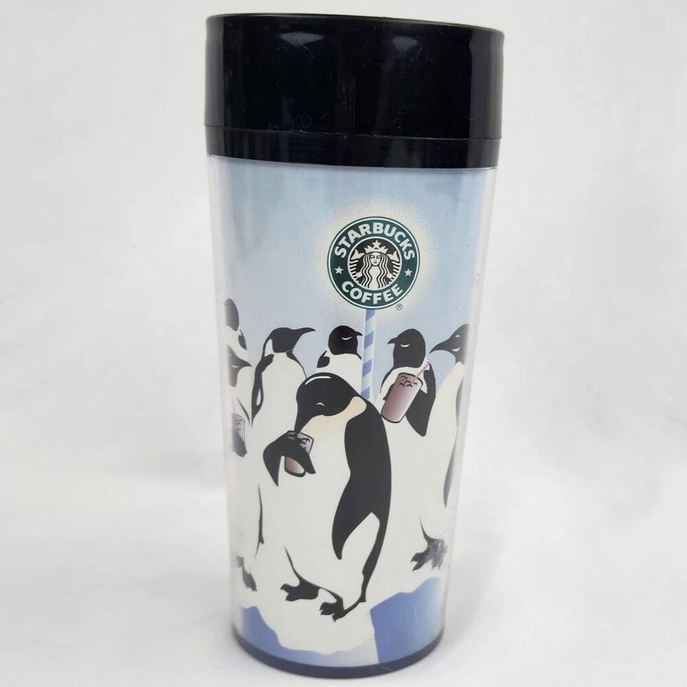 ☕️Vintage Starbucks 1997 Penguin Frappuccino Acrylic 16oz Travel Tumbler